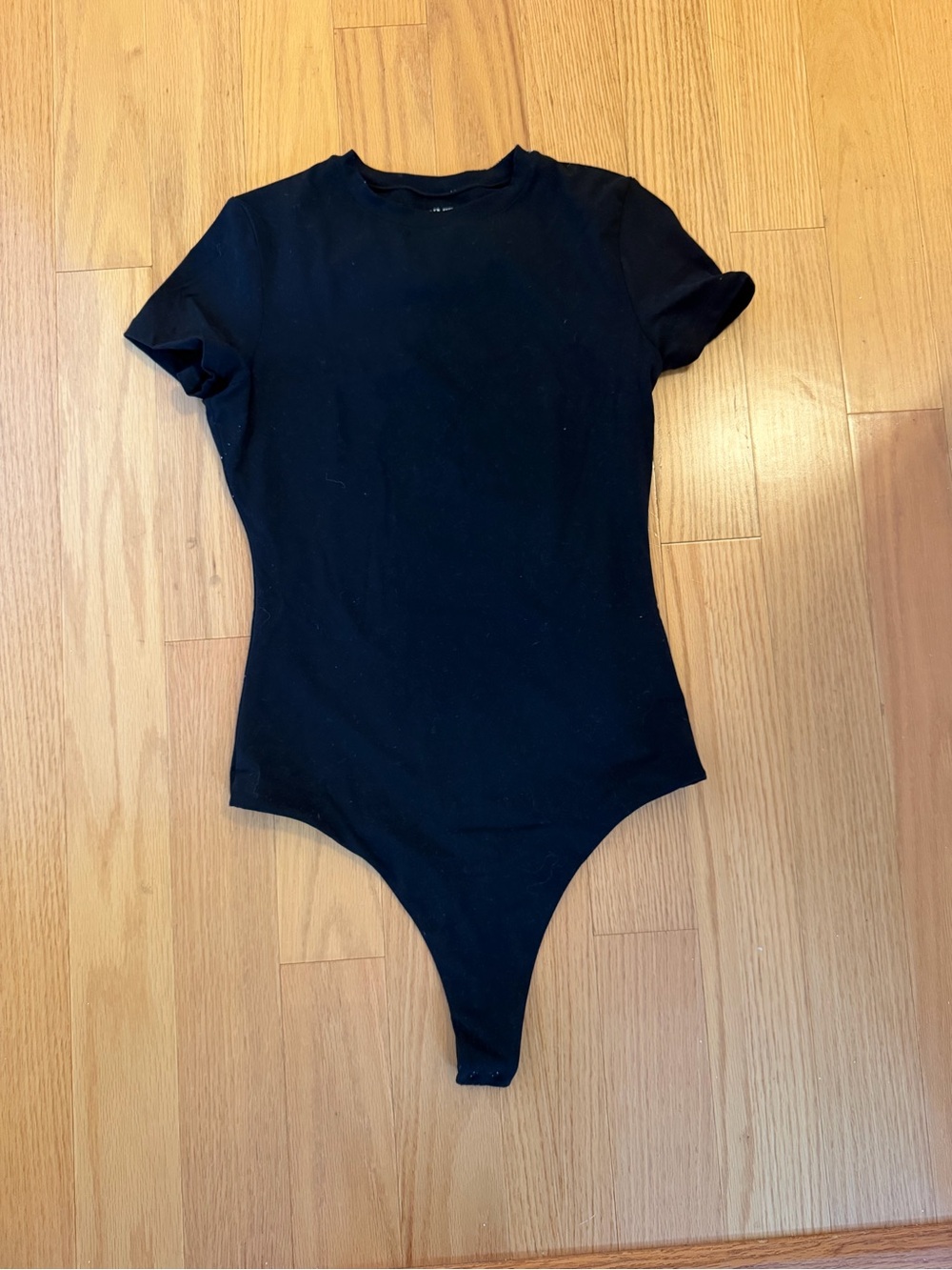 Women’s Black Short-Sleeve Crew Neck Bodysuit